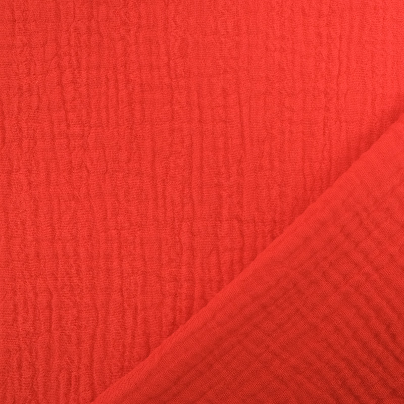 Double Gaze Unie Fraise - Maison Klem